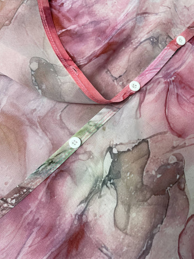Chiffon damesblouse met bloemenprint en V-hals