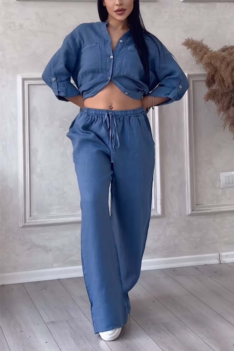 Claudia™ | 2-Delig Set Met Katoenen En Linnen Broek