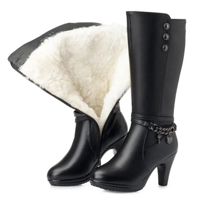 Natalia™ | Laarzen Met Hoge Hak En Fleece