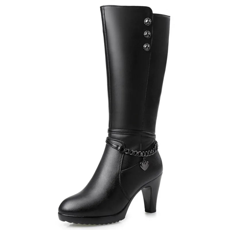 Natalia™ | Laarzen Met Hoge Hak En Fleece