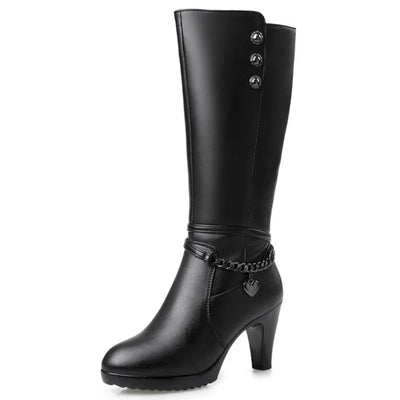 Natalia™ | Laarzen Met Hoge Hak En Fleece