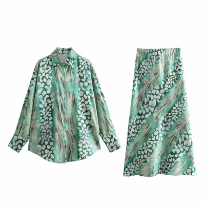 Thessa™ | Dames Elegante Overhemd Met Rok