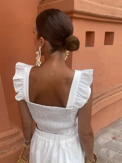 Juliana™ | Chique Mouwloze Top Lange Jurk