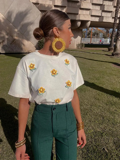 Rosa™ | Bloemen Effen T-Shirts