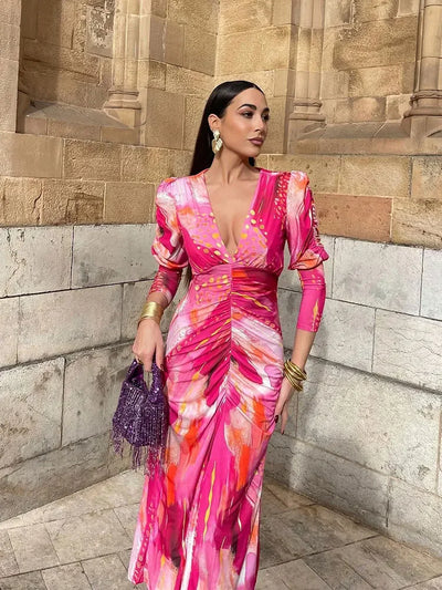 Sylvia™ | Elegante Jurk Met V-Hals