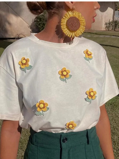 Rosa™ | Bloemen Effen T-Shirts