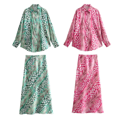 Thessa™ | Dames Elegante Overhemd Met Rok