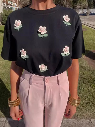Rosa™ | Bloemen Effen T-Shirts