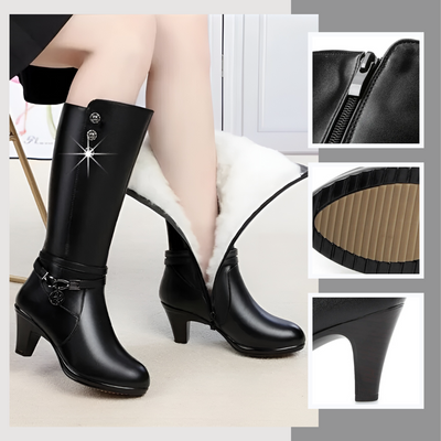 Natalia™ | Laarzen Met Hoge Hak En Fleece