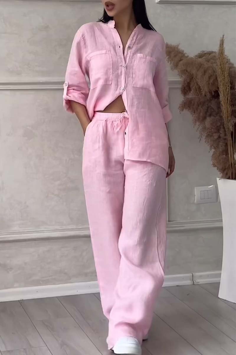 Claudia™ | 2-Delig Set Met Katoenen En Linnen Broek