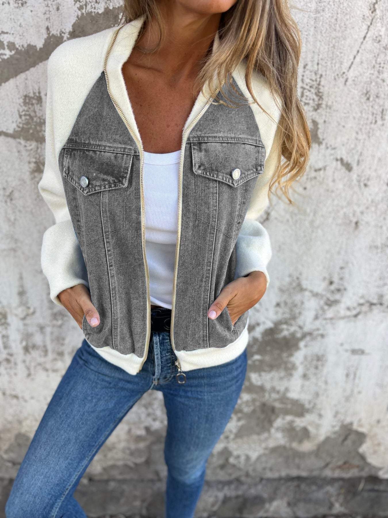 Olivia™ | Moderne Jas met Spijkerstof