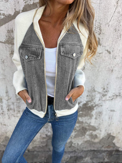 Olivia™ | Moderne Jas met Spijkerstof