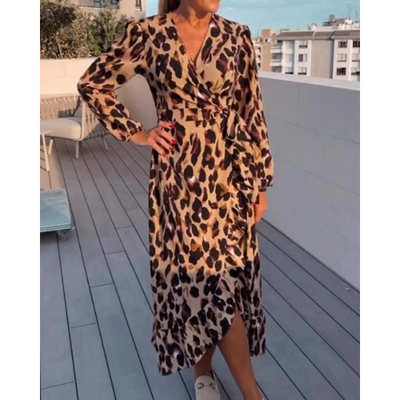 Lisandra™ | Elegante Luipaardprint Jurk