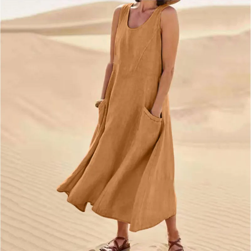 Katrin™ | Mouwloze Zomerjurk