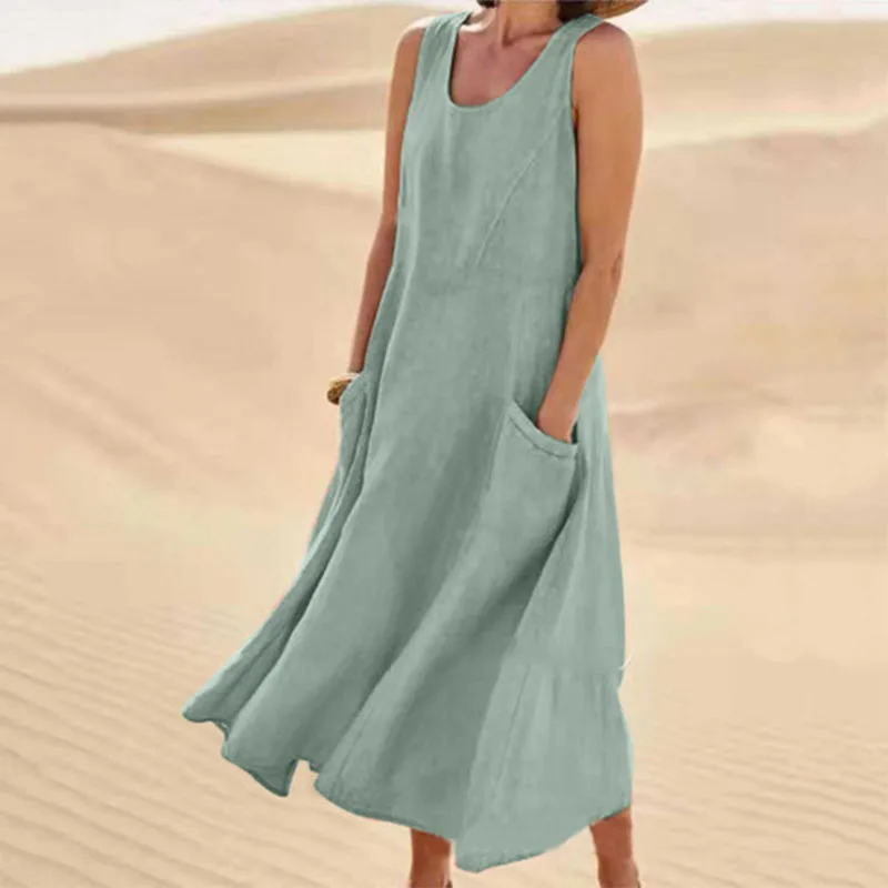 Katrin™ | Mouwloze Zomerjurk